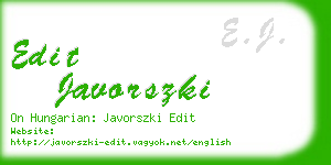 edit javorszki business card